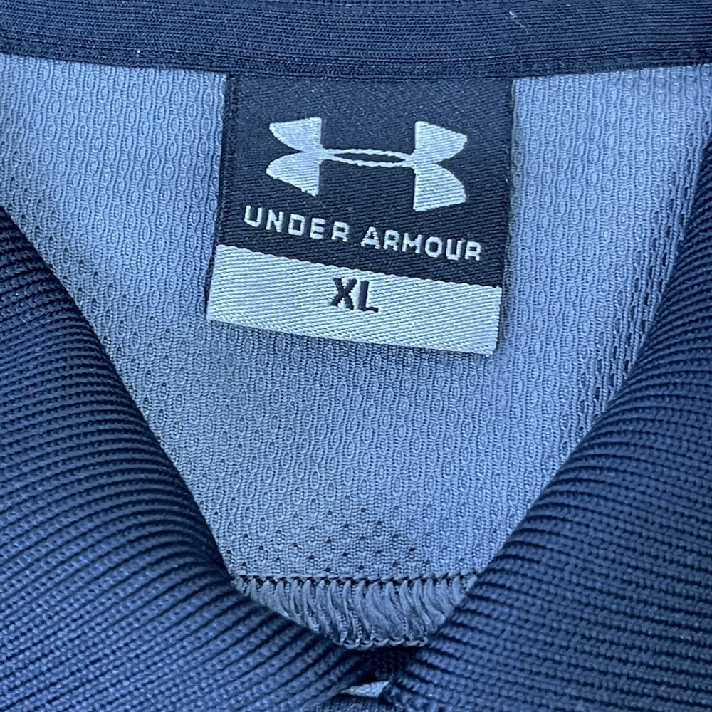 Under Armour Polo Shirt Men XL Black Gray Golf Polyester/Spandex, Eagle Logo - Picture 5 of 11
